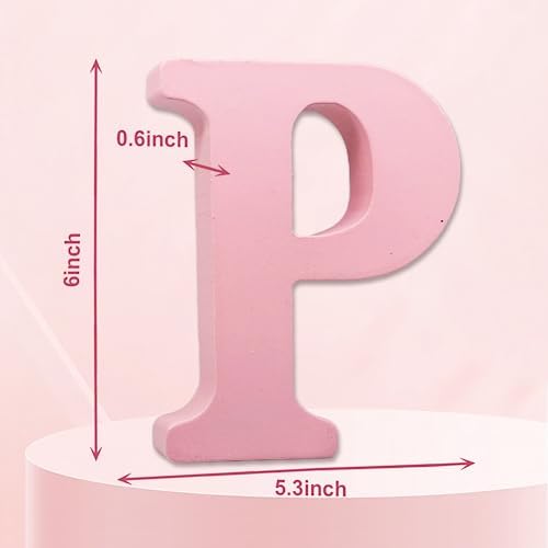 AOCEAN 6 Inch Pink Wood Letters Unfinished Wooden Letters - Image 2