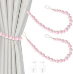 Boho Wood Bead Curtain Tiebacks Curtain Holdbacks by OCIOLI