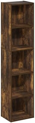 Furinno PASIR Book Shelf, 5-Tier Modern Bookshelf, Open Shelves Bookcase 9 x 12 - Image 7