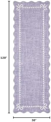 GarveeHome Scalloped Hallway Runner Rug 2.5x10 Non Slip Bedroom Rugs - Image 2
