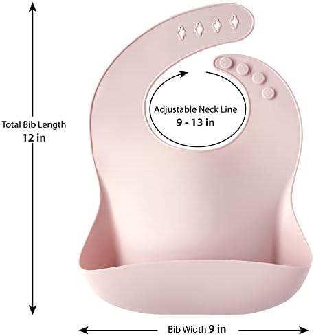 2-Pack Waterproof Silicone Baby Bib Lightweight Comfortable Easy-Wipe Clean - Image 2
