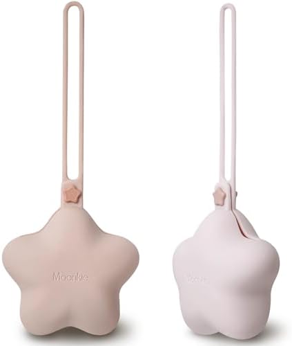 Moonkie Silicone Pacifier Holder Case: Cute Portable Pacifier Case, 2 Pack by Moonkie