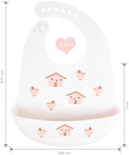 2 Pack Silicone Baby Bibs Adjustable Fit Waterproof Bib - Image 2