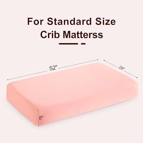 NTBAY Crib Muslin Fitted Sheets, 2 Pack, 28 x 52, Coral Pink - Image 6