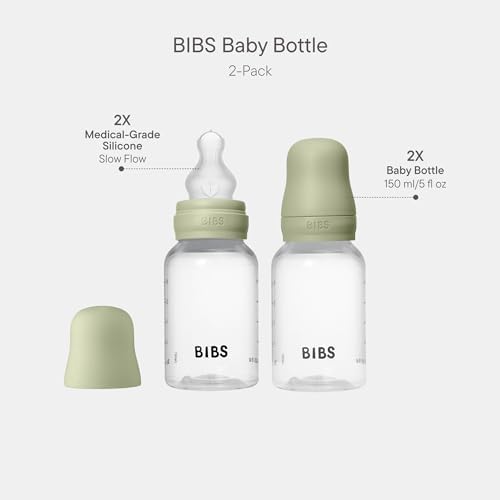 BIBS Plastic Baby Bottle, 150 ml, Silicone Nipple - Image 2