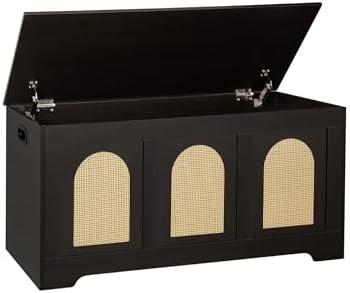 DINZI LVJ Storage Chest, Wooden Toy Box, Espresso Oak 39.4" L by DINZILVJ