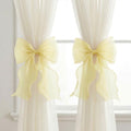 2 Pack French Lace Bow Curtain Tiebacks, Light Yellow by GAJILON
