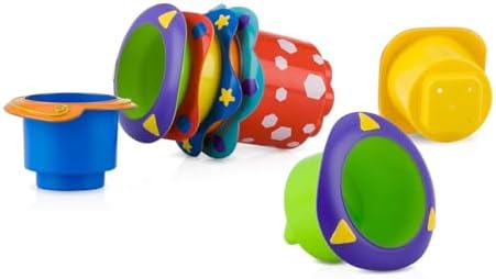 Nuby 5 Count Splish Splash Stacking Cups Baby Bath Toy by NubyUSA