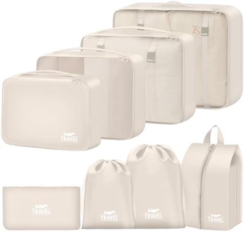 8 Set Packing Cubes for Travel Suitcase Organizer Bags Luggage Packing Cubes by YEEYAA