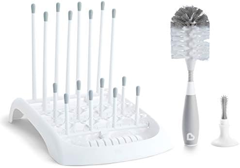 Munchkin Fold Baby Bottle Drying Rack and Bristle Bottle Brush Cleaning by Munchkin