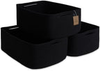 Woven Rope Baskets for Organizing, 3 Pack, 15.5 x 11 x 5.5" Storage Bins by NaturalCozy