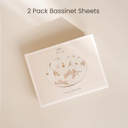 Konssy 2 Pack Muslin Bassinet Sheets - Image 6