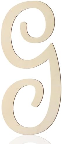 Wooden Letters 12 Inch for Wall Decor Large Cursive Wood Monogram Letters G by Focal20Craft