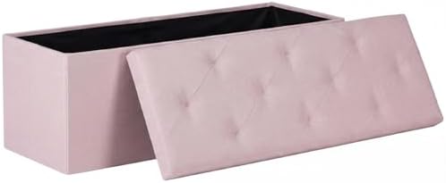 DUMOS 43 Inch Folding Storage Ottoman Bench, Large Ottoman by DumosLifestyle