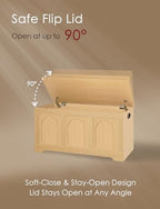DINZI LVJ Storage Chest, Wooden Toy Box, Natural 39.4" - Image 5