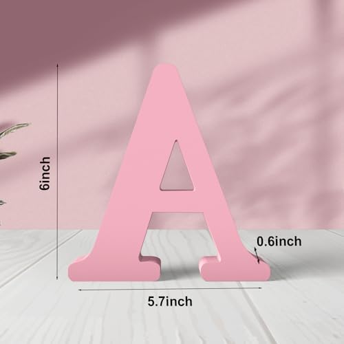 6 Inch Pink Wooden Letters Unfinished Wood Letters - Image 2