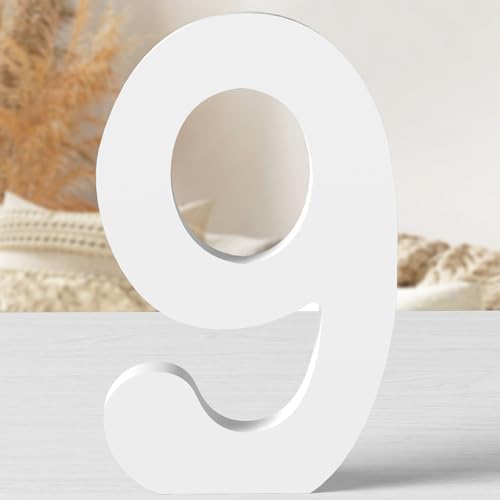 12 Inch White Wood Numbers Unfinished Wood Numbers by ZARUATU