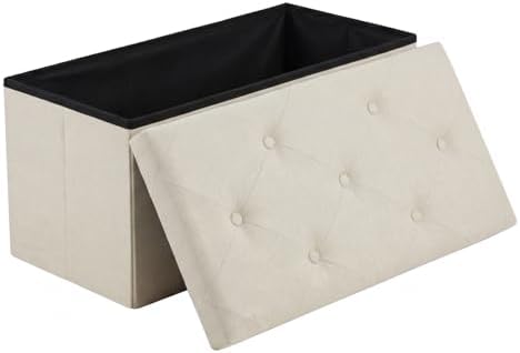 DUMOS 30 Inch Folding Storage Ottoman Bench, Large Hidden Storage Chest by DumosLifestyle