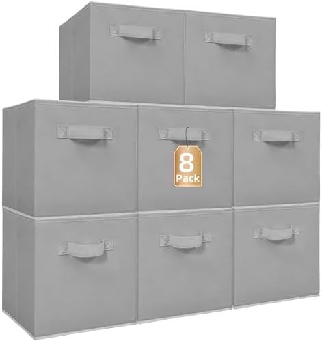 STORAGE MANIAC Storage Cubes, 11 Inch 8 Pack Collapsible Fabric Shelf Bins by STORAGEMANIAC