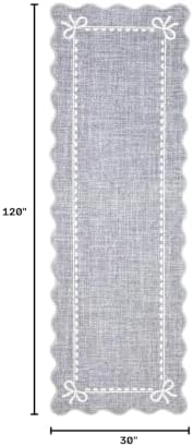 GarveeHome Scalloped Hallway Runner Rug 2.5x10 Non Slip Bedroom Rugs - Image 2