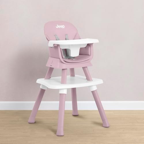 Jeep Milestone 6-in-1 Convertible High Chair by Delta Children, Light Pink - Image 2