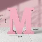 6 Inch Pink Wood Letters Unfinished Wood Letters - Image 2