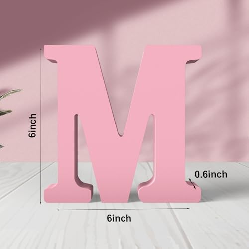 6 Inch Pink Wood Letters Unfinished Wood Letters - Image 2