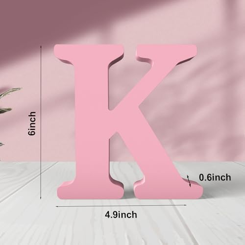 6 Inch Pink Wood Letters Unfinished Wood Letters - Image 2