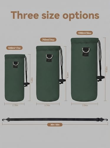 AUPET Water Bottle Bag Carrier, 24oz/32oz Insulated Neoprene bottle Sling - Image 3