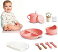 Silicone Baby Feeding Set, Divided Plate, Training Cup, Fruit Feeder & Freezer by Dormlony