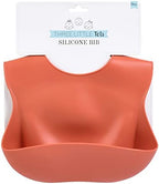 Three Little Tots Modern Silicone Baby Bib – Adjustable Fit Waterproof Catch - Image 3