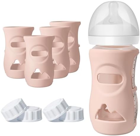 4Pack Silicone Sleeves for Philips Avent Natural Glass Baby Bottles by Joxodak
