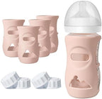 4Pack Silicone Sleeves for Philips Avent Natural Glass Baby Bottles by Joxodak