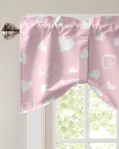 Pink Valentine's Day Blackout Tie Up Valance Curtains - Image 3