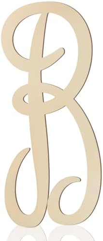 Wooden Letters 12 Inch for Wall Decor Large Cursive Wood Monogram Letters B by Focal20Craft