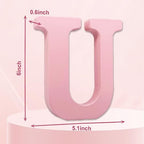 AOCEAN 6 Inch Pink Wood Letters Unfinished Wooden Letters - Image 2