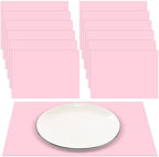 Fullhawl 60 Pcs Pink Paper Placemats, Disposable Rectangular Table Setting Mats by Fullhawl