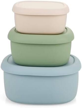 PandaEar 3 Pack Silicone Food Storage Containers by PandaEar