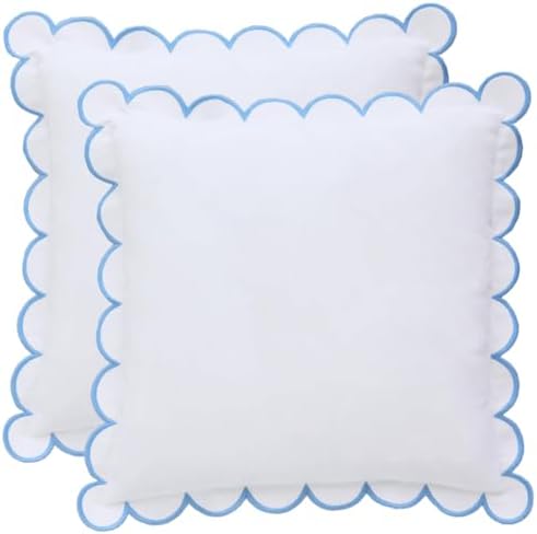 BEBE BASK Scalloped Pillow Cover Set of 2, 100% Cotton by BEBEBASK%C2%AE
