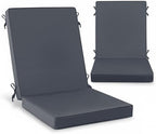 Summsun 2-Pack High Back Outdoor Chair Cushions, 20 x 20 Inch, Dark Grey by SUMMSUN