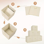 STORAGE MANIAC Storage Cubes, 13 Inch 6 Pack Collapsible Fabric Shelf Bins - Image 7