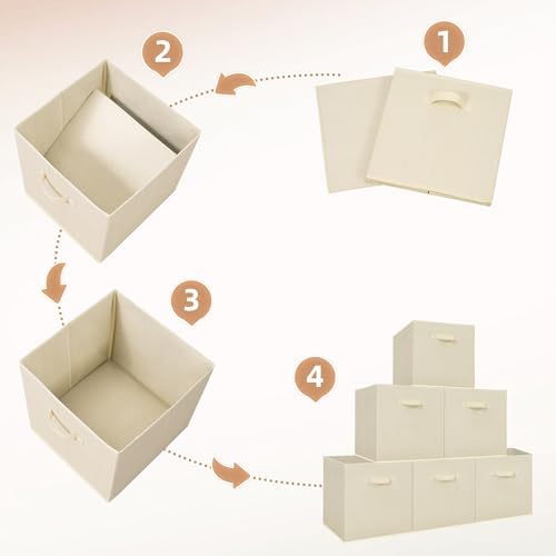 STORAGE MANIAC Storage Cubes, 13 Inch 8 Pack Collapsible Fabric Shelf Bins - Image 6