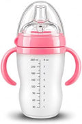 Silicone Baby Bottle with Handles, Anti-Colic Soft Nipple, BPA Free Infant by Unknown