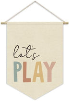 Playroom Sign Decor Let's Play Canvas Banner, Nursery Classroom Wall Art Canvas by Unknown
