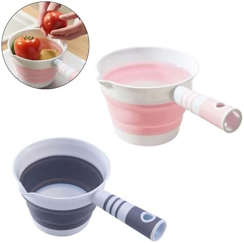 Foldable Water Scoops for Kids Bathing and Kitchen Use Food Grade Long Handle - Image 2