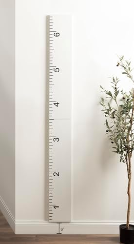 Kate and Laurel Modern 6.5-Foot Growth Chart Wooden Wall Ruler; 8 x 72; White; - Image 4