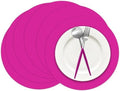 50 Pieces Hot Pink Paper Place Mats Round Disposable Table Mats Decorative by Datyiiha
