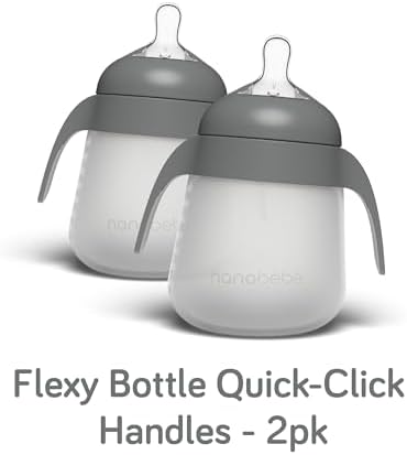 Nanobebe Flexy Bottle Handles, Easy-Grip Ergonomic Handles, Transitional Sippy - Image 4