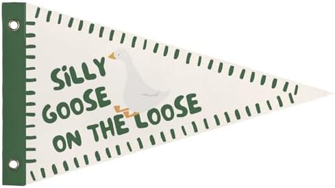 Silly Goose Pennant Banner Flags Kids Playroom Goose Nursery Decor by Unknown