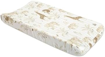 Crane Baby Jungle Theme Changing Pad Cover, 100% Cotton, Quilted Design by CraneBaby